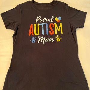 Ladies Autism Mom T-shirt, Large